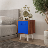 Teak 1-Drawer Cube Shelving Unit with Scandinavian Legs