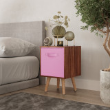Teak 1-Drawer Cube Shelving Unit with Scandinavian Legs