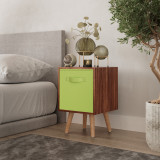 Teak 1-Drawer Cube Shelving Unit with Scandinavian Legs