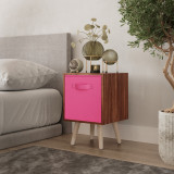 Teak 1-Drawer Cube Shelving Unit with Scandinavian Legs
