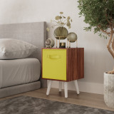 Teak 1-Drawer Cube Shelving Unit with Scandinavian Legs
