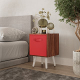 Teak 1-Drawer Cube Shelving Unit with Scandinavian Legs