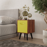 Teak 1-Drawer Cube Shelving Unit with Scandinavian Legs
