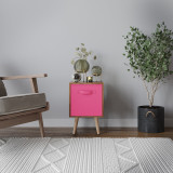 Teak 1-Drawer Cube Shelving Unit with Scandinavian Legs