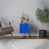 Teak 1-Drawer Cube Shelving Unit with Scandinavian Legs