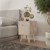 Antique Oak 1-Drawer Cube Shelving Unit with Scandinavian Legs