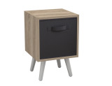 Antique Oak 1-Drawer Cube Shelving Unit with Scandinavian Legs