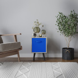 Antique Oak 1-Drawer Cube Shelving Unit with Scandinavian Legs