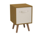 Beech 1-Drawer Cube Shelving Unit with Scandinavian Legs