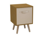 Beech 1-Drawer Cube Shelving Unit with Scandinavian Legs
