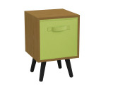 Beech 1-Drawer Cube Shelving Unit with Scandinavian Legs
