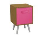 Beech 1-Drawer Cube Shelving Unit with Scandinavian Legs