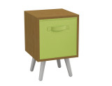 Beech 1-Drawer Cube Shelving Unit with Scandinavian Legs