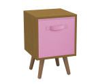 Beech 1-Drawer Cube Shelving Unit with Scandinavian Legs