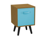 Beech 1-Drawer Cube Shelving Unit with Scandinavian Legs