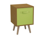 Beech 1-Drawer Cube Shelving Unit with Scandinavian Legs