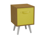 Beech 1-Drawer Cube Shelving Unit with Scandinavian Legs