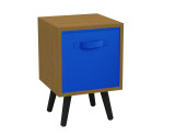 Beech 1-Drawer Cube Shelving Unit with Scandinavian Legs