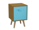 Beech 1-Drawer Cube Shelving Unit with Scandinavian Legs