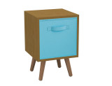 Beech 1-Drawer Cube Shelving Unit with Scandinavian Legs