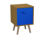 Beech 1-Drawer Cube Shelving Unit with Scandinavian Legs