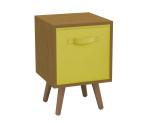 Beech 1-Drawer Cube Shelving Unit with Scandinavian Legs