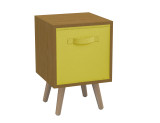 Beech 1-Drawer Cube Shelving Unit with Scandinavian Legs