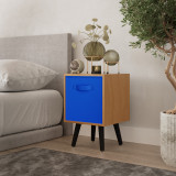 Beech 1-Drawer Cube Shelving Unit with Scandinavian Legs