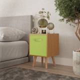 Beech 1-Drawer Cube Shelving Unit with Scandinavian Legs