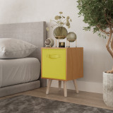 Beech 1-Drawer Cube Shelving Unit with Scandinavian Legs