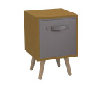 Beech 1-Drawer Cube Shelving Unit with Scandinavian Legs