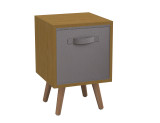 Beech 1-Drawer Cube Shelving Unit with Scandinavian Legs