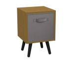 Beech 1-Drawer Cube Shelving Unit with Scandinavian Legs