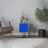 Beech 1-Drawer Cube Shelving Unit with Scandinavian Legs