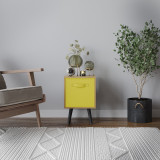 Beech 1-Drawer Cube Shelving Unit with Scandinavian Legs