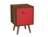 Beech 1-Drawer Cube Shelving Unit with Scandinavian Legs