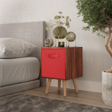Beech 1-Drawer Cube Shelving Unit with Scandinavian Legs
