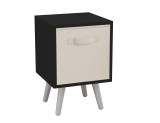 Black 1-Drawer Cube Shelving Unit with Scandinavian Legs