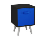 Black 1-Drawer Cube Shelving Unit with Scandinavian Legs