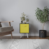 Black 1-Drawer Cube Shelving Unit with Scandinavian Legs