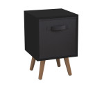 Black 1-Drawer Cube Shelving Unit with Scandinavian Legs
