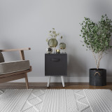 Black 1-Drawer Cube Shelving Unit with Scandinavian Legs