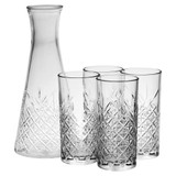 Timeless Carafe Jug & 4 Drinking Glasses