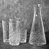 Timeless Carafe Jug & 4 Drinking Glasses