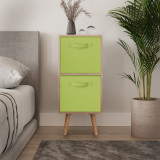 Oak 2-Tier 2-Drawer Cube Shelving Unit with Scandinavian Legs