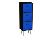 Black 3-Tier 3-Drawer Cube Shelving Unit with Scandinavian Legs