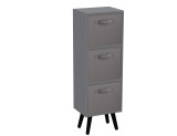 Grey 3-Tier 3-Drawer Cube Shelving Unit with Scandinavian Legs
