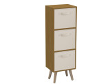 Beech 3-Tier 3-Drawer Cube Shelving Unit with Scandinavian Legs