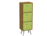 Beech 3-Tier 3-Drawer Cube Shelving Unit with Scandinavian Legs