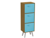 Beech 3-Tier 3-Drawer Cube Shelving Unit with Scandinavian Legs